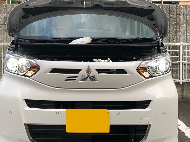 ekスペースのハロゲン仕様車(H19バルブ)のヘッドライトを